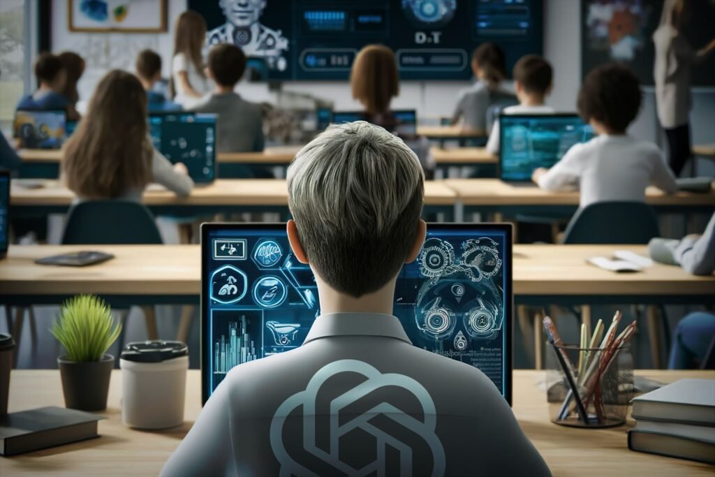 Person utilizing free AI tools on a laptop